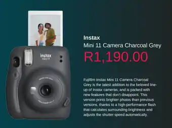 Clicks Instax Mini 11 Camera Charcoal Grey offer