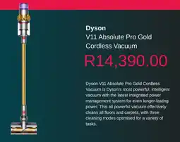 Clicks Dyson V11 Absolute Pro Gold Cordless Vacuum offer