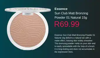 Clicks Essence Sun Club Matt Bronzing Powder 01 Natural offer