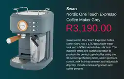 Clicks Swan Nordic One Touch Expresso Coffee Maker Grey offer