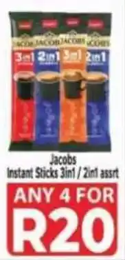 Supa Store Jacobs Instant Sticks 3in1/ 2in1 assrt offer