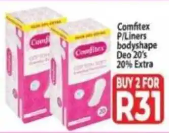 Supa Store Comfitex Panty Liners Bodyshape Deo 20% Extra offer