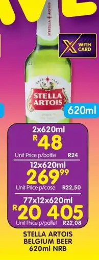 Shoprite STELLA ARTOIS BELGIUM BEER 620ml NRB offer