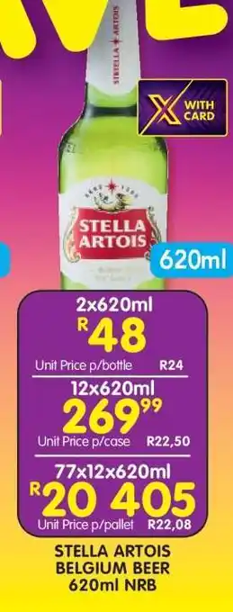 Shoprite STELLA ARTOIS BELGIUM BEER 620ml NRB offer