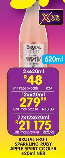 Shoprite BRUTAL FRUIT SPARKLING RUBY APPLE SPIRIT COOLER 620ml NRB offer