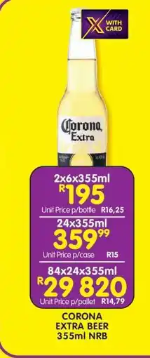 Shoprite CORONA EXTRA BEER 355ml NRB offer