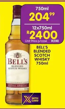 Shoprite BELL'S BLENDED SCOTCH WHISKY 750ml offer