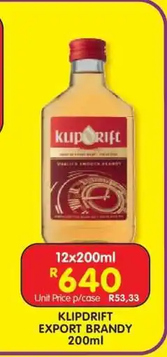 Shoprite KLIPDRIFT EXPORT BRANDY 200ml offer