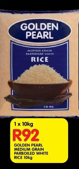 Shoprite GOLDEN PEARL MEDIUM GRAIN PARBOILED WHITE RICE 10kg offer