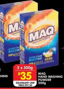 Shoprite MAQ HAND WASHING POWDER 500g offer