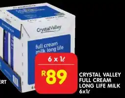 Shoprite CRYSTAL VALLEY FULL CREAM LONG LIFE MILK 6x1L offer