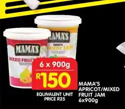 Shoprite MAMA’S APRICOT/MIXED FRUIT JAM 6x900g offer