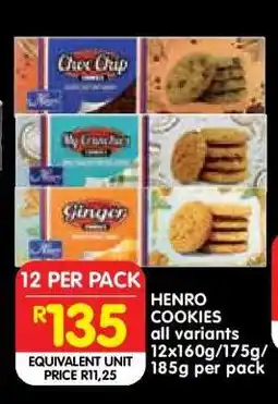 Shoprite HENRO COOKIES all variants offer