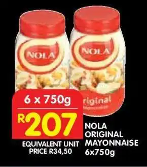Shoprite NOLA ORIGINAL MAYONNAISE 6x750g offer