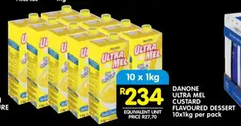 DANONE ULTRA MEL CUSTARD FLAVOURED DESSERT 10x1kg per pack