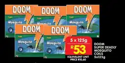 Shoprite DOOM SUPER DEADLY MOSQUITO COILS 5x125g offer