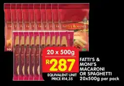 Shoprite Fatti's & Moni's Macaroni or Spaghetti offer
