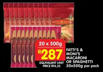 Shoprite Fatti's & Moni's Macaroni or Spaghetti offer
