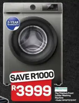 Pick n Pay Hypermarket Hisense 7kg Titanium Front Loader Washing Machine offer