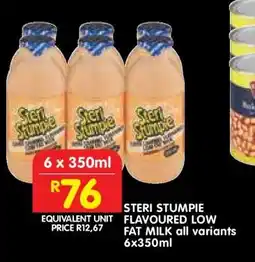 Shoprite STERI STUMPIE FLAVOURED LOW FAT MILK all variants 6x350ml offer