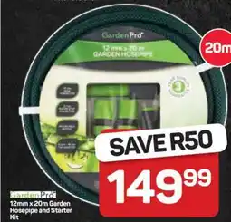 Pick n Pay Hypermarket Garden Pro 12mm x 20m Garden Hosepipe and Starter Kit offer