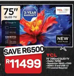 Pick n Pay Hypermarket TCL 75 QLED TV offer
