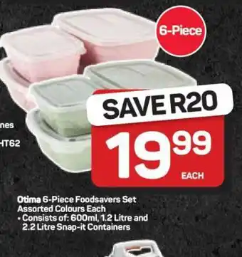 Pick n Pay Hypermarket Otima 6-Piece Foodsavers Set offer