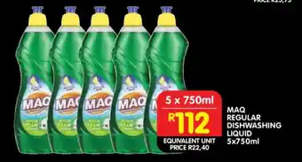Shoprite MAQ REGULAR DISHWASHING LIQUID 5x750ml offer