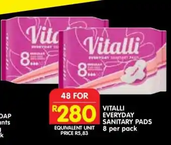 Shoprite VITALLI EVERYDAY SANITARY PADS offer