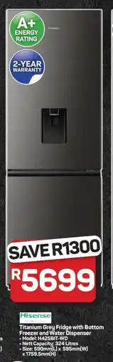 Pick n Pay Hypermarket Hisense Titanium Grey Fridge offer