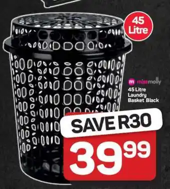 Pick n Pay Hypermarket 45 Litre Laundry Basket Black offer