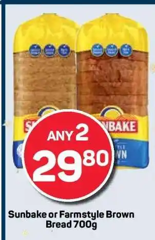 Pick n Pay Sunbake or Farmstyle Brown Bread 700g offer