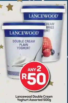 Pick n Pay Lancewood Double Cream Yoghurt Assorted 500g offer