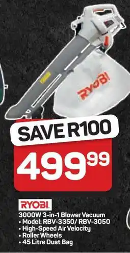 Pick n Pay Hypermarket RYOBI 3-in-1 Blower Vacuum offer