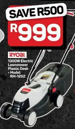 Pick n Pay Hypermarket Ryobi 1300W Electric Lawnmower Plastic Desk offer