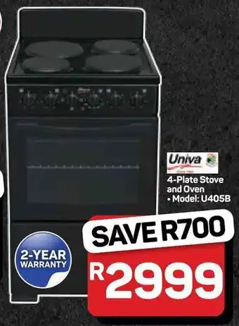Pick n Pay Hypermarket Univa 4-Plate Stove and Oven offer