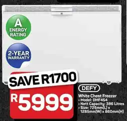 Pick n Pay Hypermarket DEFY White Chest Freezer offer