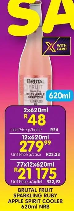 Shoprite Liquor Brutal fruit sparkling ruby apple spirit cooler nrb offer