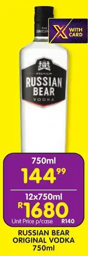 Shoprite Liquor Russian bear original vodka offer