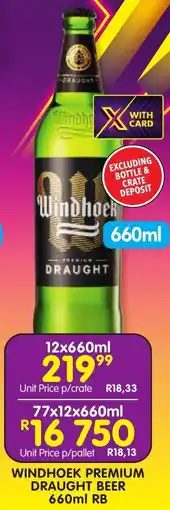 Shoprite Liquor Windhoek premium draught beer rb offer