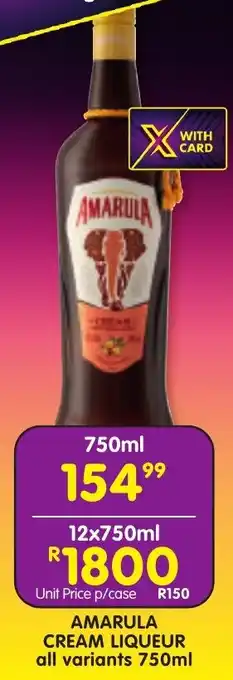 Shoprite Liquor Amarula cream liqueur offer