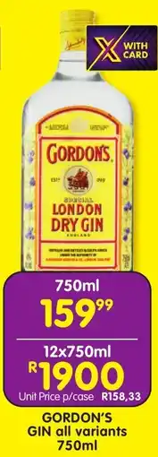 Shoprite Liquor Gordon's gin offer
