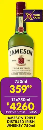 Shoprite Liquor Jameson triple distilled irish whiskey offer