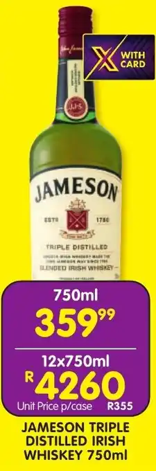 Shoprite Liquor Jameson triple distilled irish whiskey offer