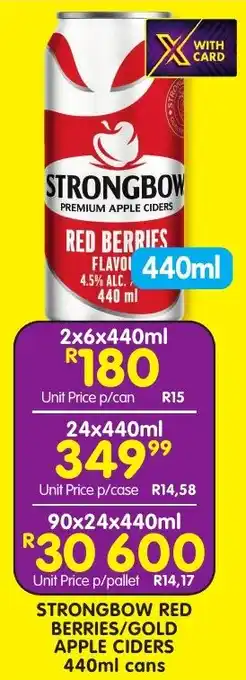 Strongbow red berries/ gold apple ciders cans