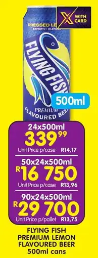Shoprite Liquor Flying fish premium lemon flavoured beer cans offer