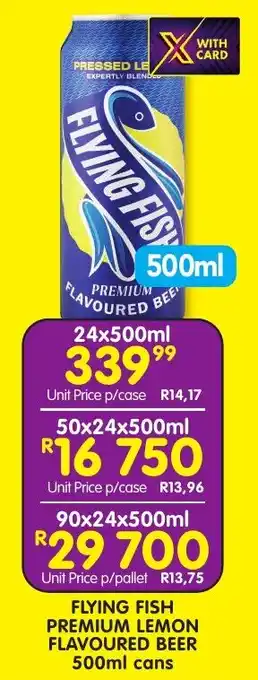 Shoprite Liquor Flying fish premium lemon flavoured beer cans offer