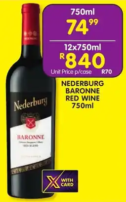 Shoprite Liquor Nederburg baronne red wine offer