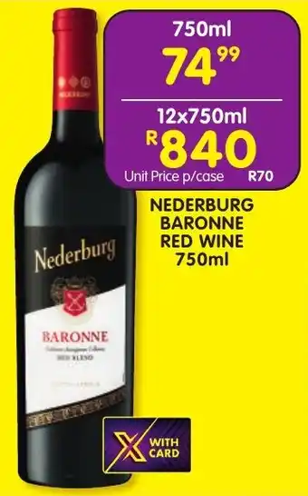Shoprite Liquor Nederburg baronne red wine offer