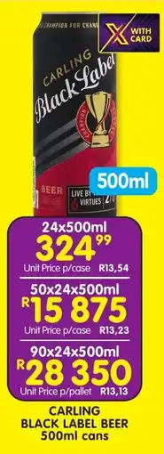 Shoprite Liquor Carling black label beer cans offer